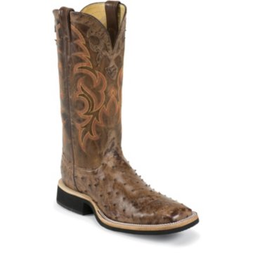 Justin Boots Exotics Antique Brown Vintage Full Quill Ostrich - 8810