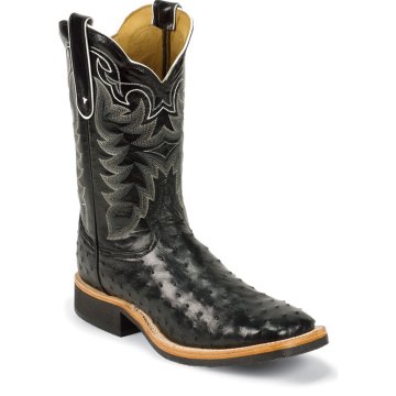 Tony Lama Black Full Quill Ostrich Cowboy Crepe - 8990