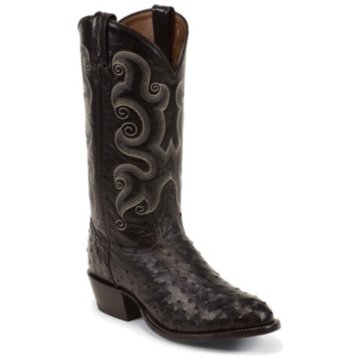 Tony Lama Black Ostrich 13"