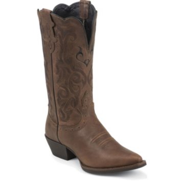 Justin Boots Western Dark Brown Mustang Cowhide - L2559