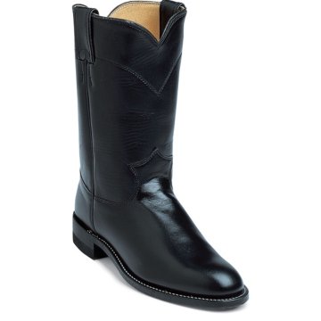 Justin Boots Ropers Black Kipskin - L3703