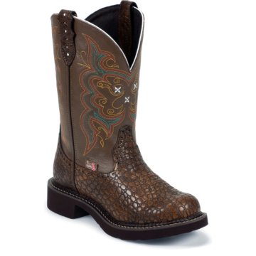 Justin Boots Justin Gypsy Brown Pearl Print Cowhide - L9994