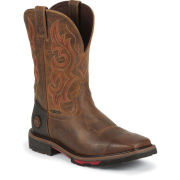 Justin Original Work Rugged Tan Composition Toe Square Toe - WK4641