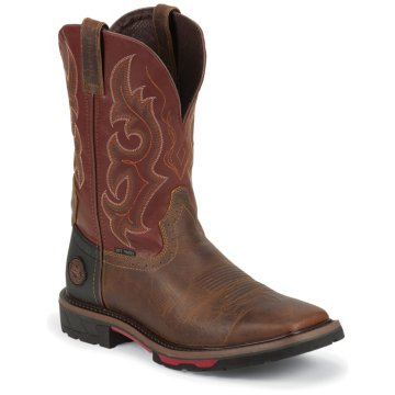 Justin Original Work Rugged Tan Composition Toe Square Toe