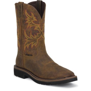 Justin Boots Rugged Tan Cowhide Steel Toe - WK4682