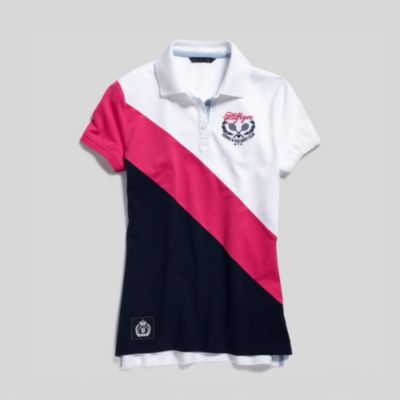 DIAGONAL PIECED POLO