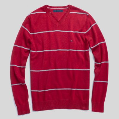 CLASSIC STRIPE V-NECK SWEATER