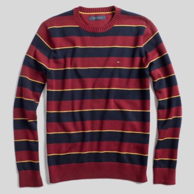 COTTON CREWNECK STRIPE SWEATER