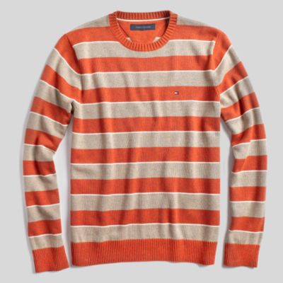 COTTON CREWNECK STRIPE SWEATER