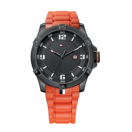 Men's Orange Silicon Sport Watch