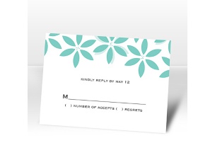 Floral Delight - Lagoon - Respond Card and Envelope
