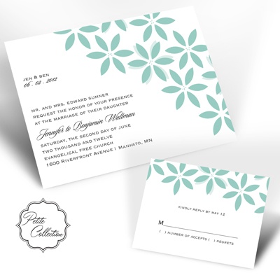 Floral Delight - Lagoon - Invitation