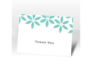 Floral Delight - Lagoon - Thank You Card with Verse and Envelope