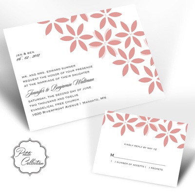 Floral Delight - Melon - Invitation