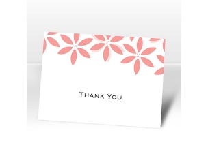 Floral Delight - Melon - Thank You Card and Envelope