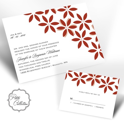 Floral Delight - Scarlet - Invitation
