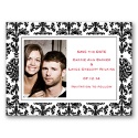 Damask Border - Black - Photo Save the Date Card