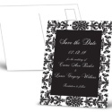 Damask Border - Black - Save the Date Postcard
