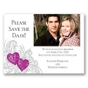 Hearts and Flourishes - Amethyst and Sterling - Photo Save the Date Ca
