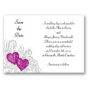 Hearts and Flourishes - Amethyst and Sterling - Save the Date Card