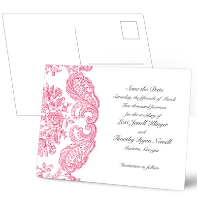 Forever Flourish - Lipstick - Save the Date Postcard