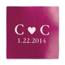 Initials and Heart - Amethyst - Favor Labels