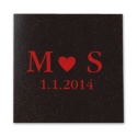 Initials and Heart - Ebony - Favor Labels