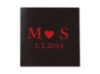Initials and Heart - Ebony - Favor Labels