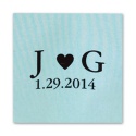 Initials and Heart - Lagoon - Favor Labels