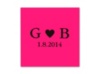 Initials and Heart - Lipstick - Favor Labels