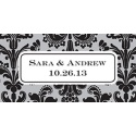 Damask Wedding Labels - Ebony