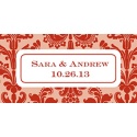Damask Wedding Labels - Scarlet
