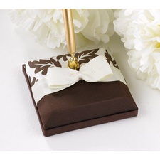 Elegant Damask Pen Set - Mocha and Ivory