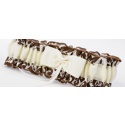 Elegant Damask Garter - Mocha and Ivory