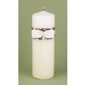 Elegant Damask Unity Candle - Mocha and Ivory