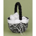 Elegant Damask Basket - Black and White