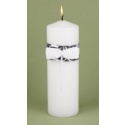 Elegant Damask Unity Candle - Black and White