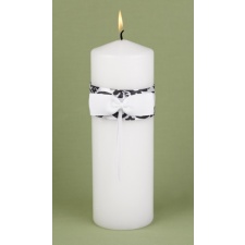 Elegant Damask Unity Candle - Black and White