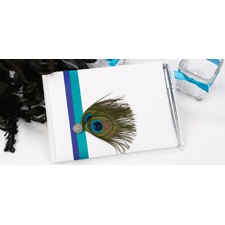 Beautiful Peacock Guest Book and Pen Set