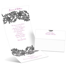 Vintage Lace - Ebony - Seal and Send Wedding Invitation
