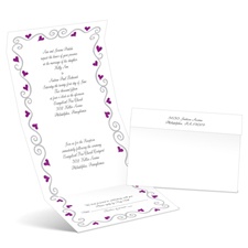 Whimsical Hearts - Amethyst - Seal and Send Wedding Invitation