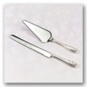 Silver Swirl Handle Knife and Server Set