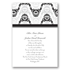 Damask Arches - Black - Invitation