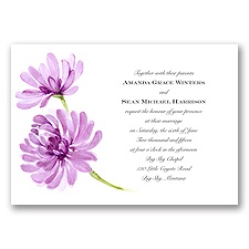 Watercolor Peony - Amethyst - Invitation