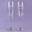 Swish Hearts Flutes - Personalized