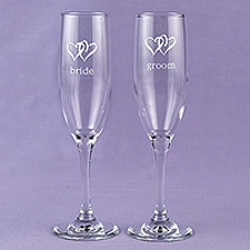 Swish Hearts Flutes - Personalized