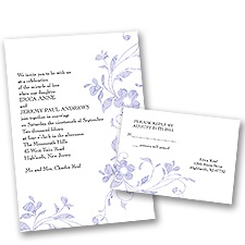 Pretty Floral - Grapevine - Invitation with Free Respond Postcard