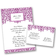 Chandelier Chic - Amethyst - Invitation with Free Response Postcard