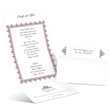 Damask Frame - Amethyst - Seal and Send Invitation