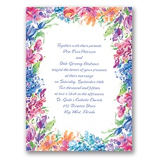 Brilliant Florals - Blue - Invitation